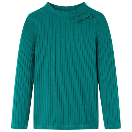 VidaXL Chemise enfant à manches longues côtelée 104 vert foncé