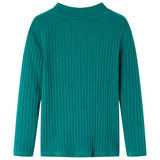 VidaXL Chemise enfant à manches longues côtelée 104 vert foncé