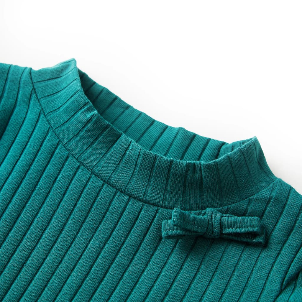 VidaXL Chemise enfant à manches longues côtelée 104 vert foncé