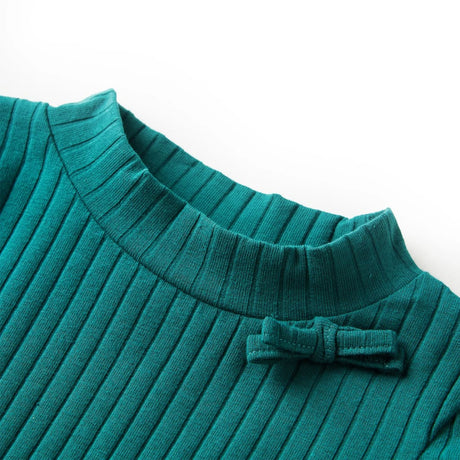 VidaXL Chemise enfant à manches longues côtelée 116 vert foncé