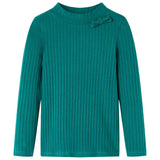 VidaXL Chemise enfant à manches longues côtelée 128 vert foncé