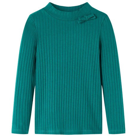 VidaXL Chemise enfant à manches longues côtelée 128 vert foncé