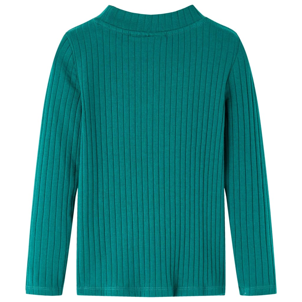 VidaXL Chemise enfant à manches longues côtelée 128 vert foncé