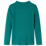 VidaXL Chemise enfant à manches longues côtelée 128 vert foncé