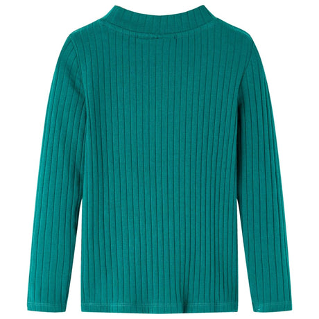 VidaXL Chemise enfant à manches longues côtelée 128 vert foncé