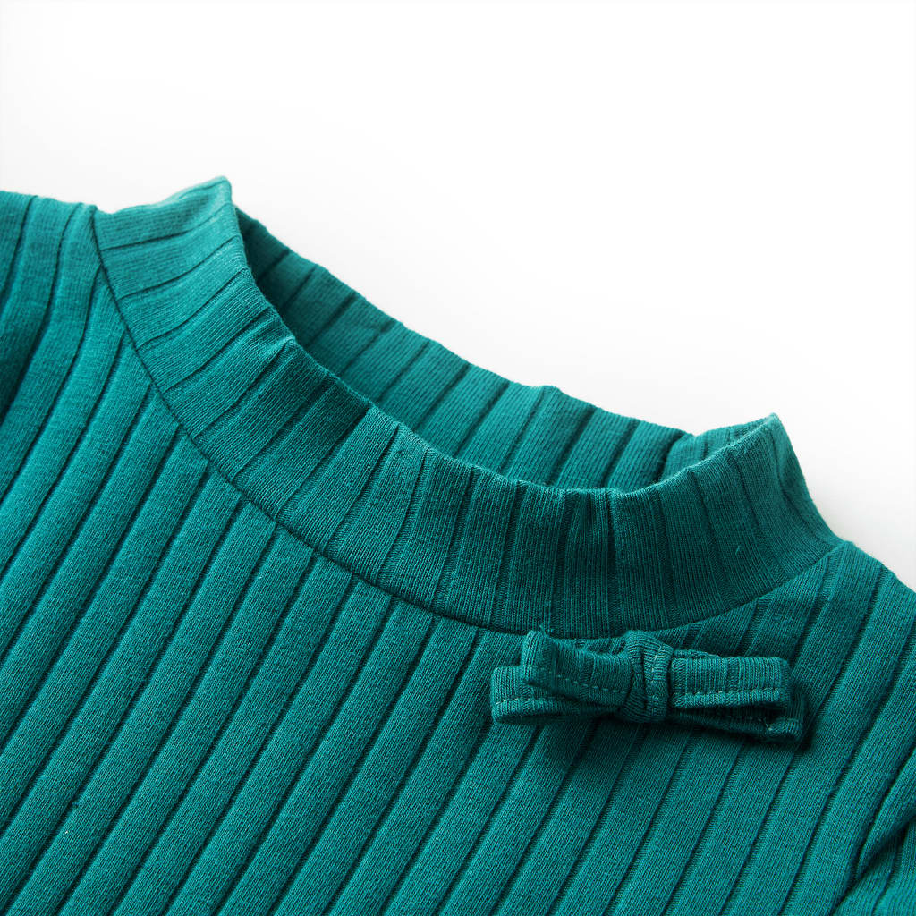 VidaXL Chemise enfant à manches longues côtelée 128 vert foncé