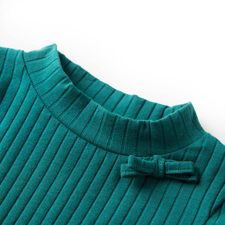 VidaXL Chemise enfant à manches longues côtelée 128 vert foncé