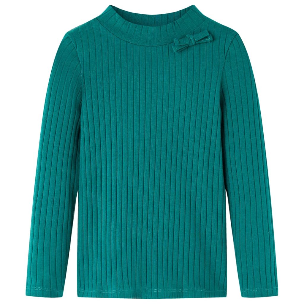 VidaXL Chemise enfant à manches longues côtelée 140 vert foncé