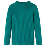VidaXL Chemise enfant à manches longues côtelée 140 vert foncé