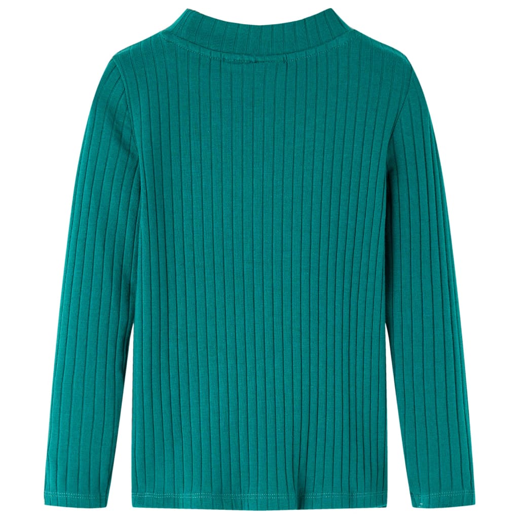 VidaXL Chemise enfant à manches longues côtelée 140 vert foncé