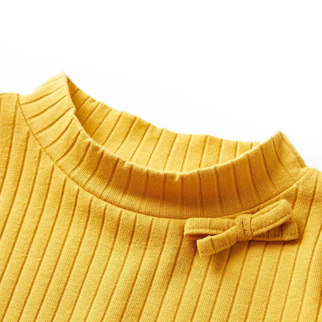 VidaXL Chemise enfant à manches longues côtelée 92 ocre foncé