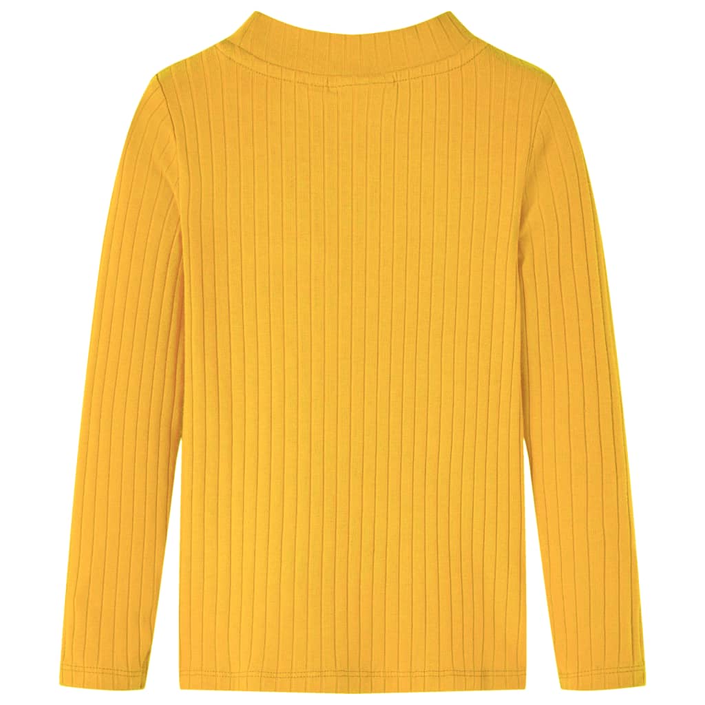 VidaXL Chemise enfant à manches longues côtelée 104 ocre foncé