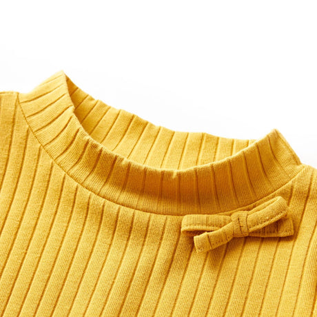 VidaXL Chemise enfant à manches longues côtelée 104 ocre foncé