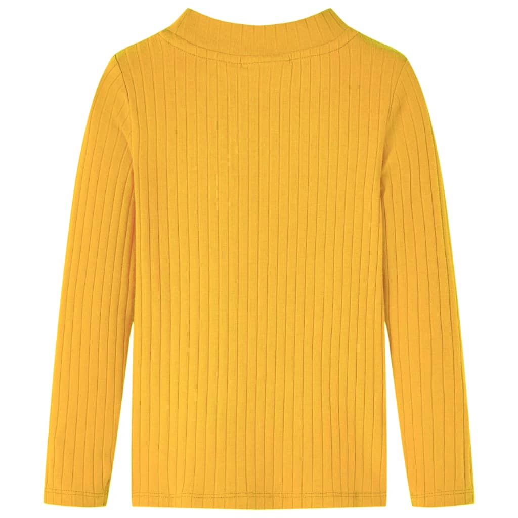 VidaXL Chemise enfant à manches longues côtelée 116 ocre foncé