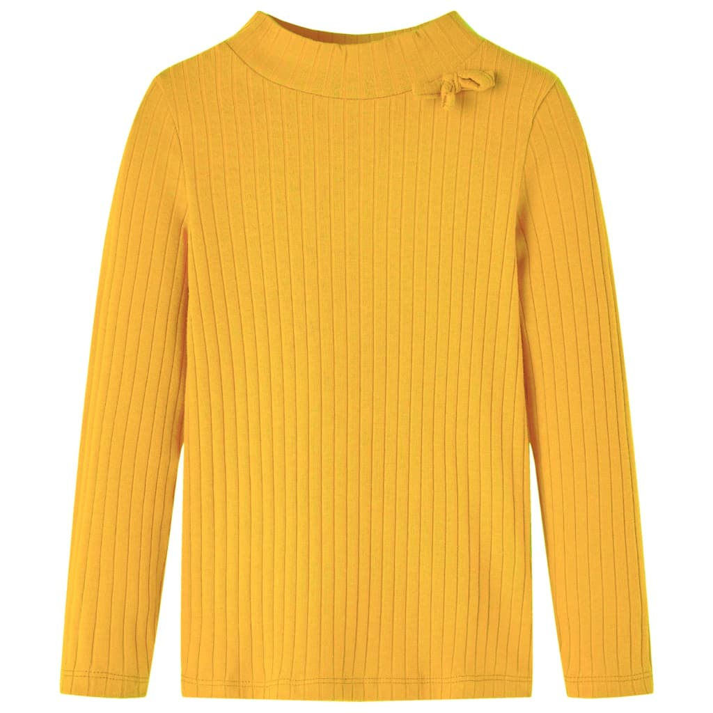 VidaXL Chemise enfant à manches longues côtelée 128 ocre foncé