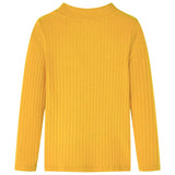 VidaXL Chemise enfant à manches longues côtelée 128 ocre foncé
