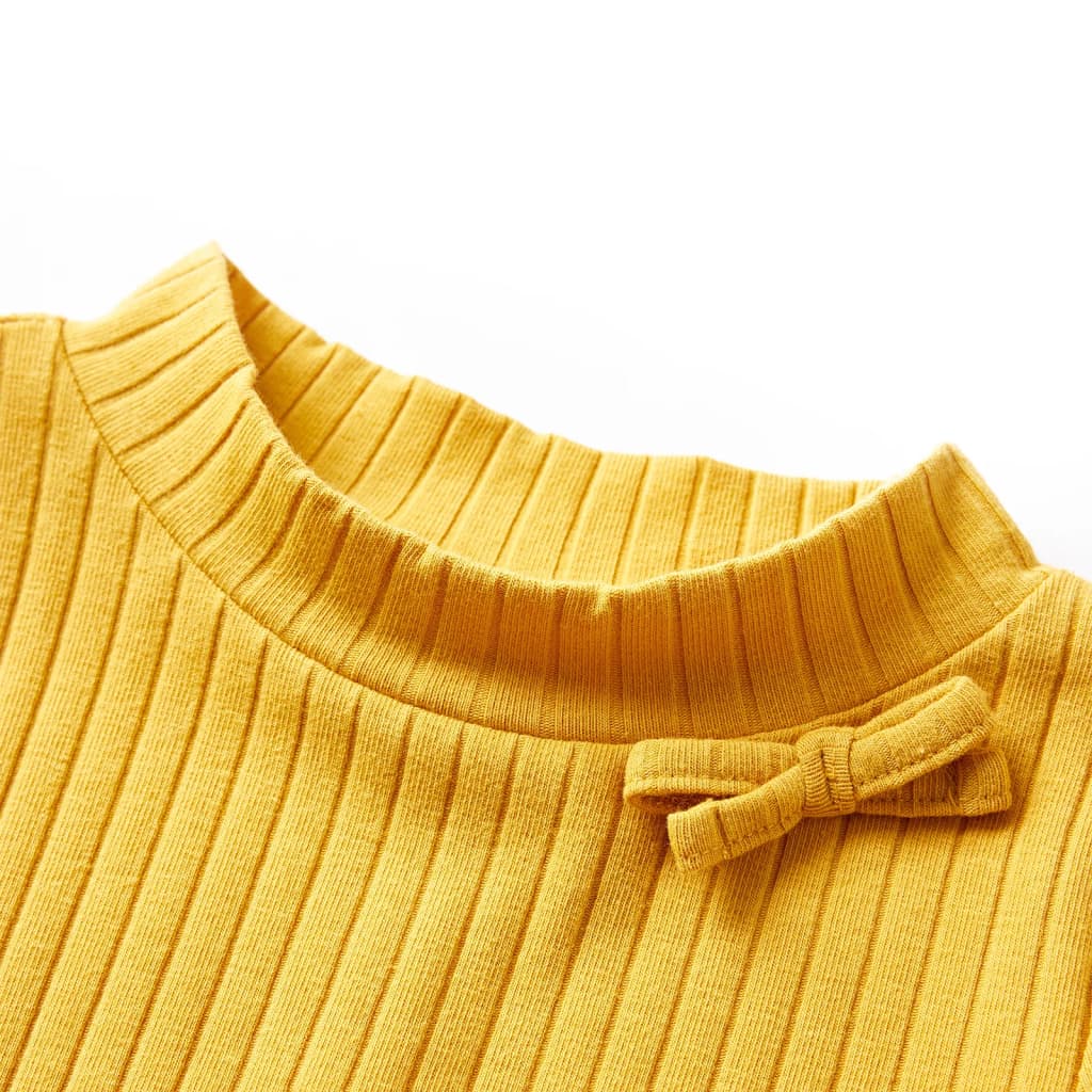 VidaXL Chemise enfant à manches longues côtelée 140 ocre foncé