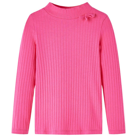 VidaXL Chemise enfant à manches longues côtelée 116 rose vif