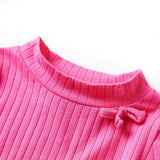 VidaXL Chemise enfant à manches longues côtelée 128 rose vif