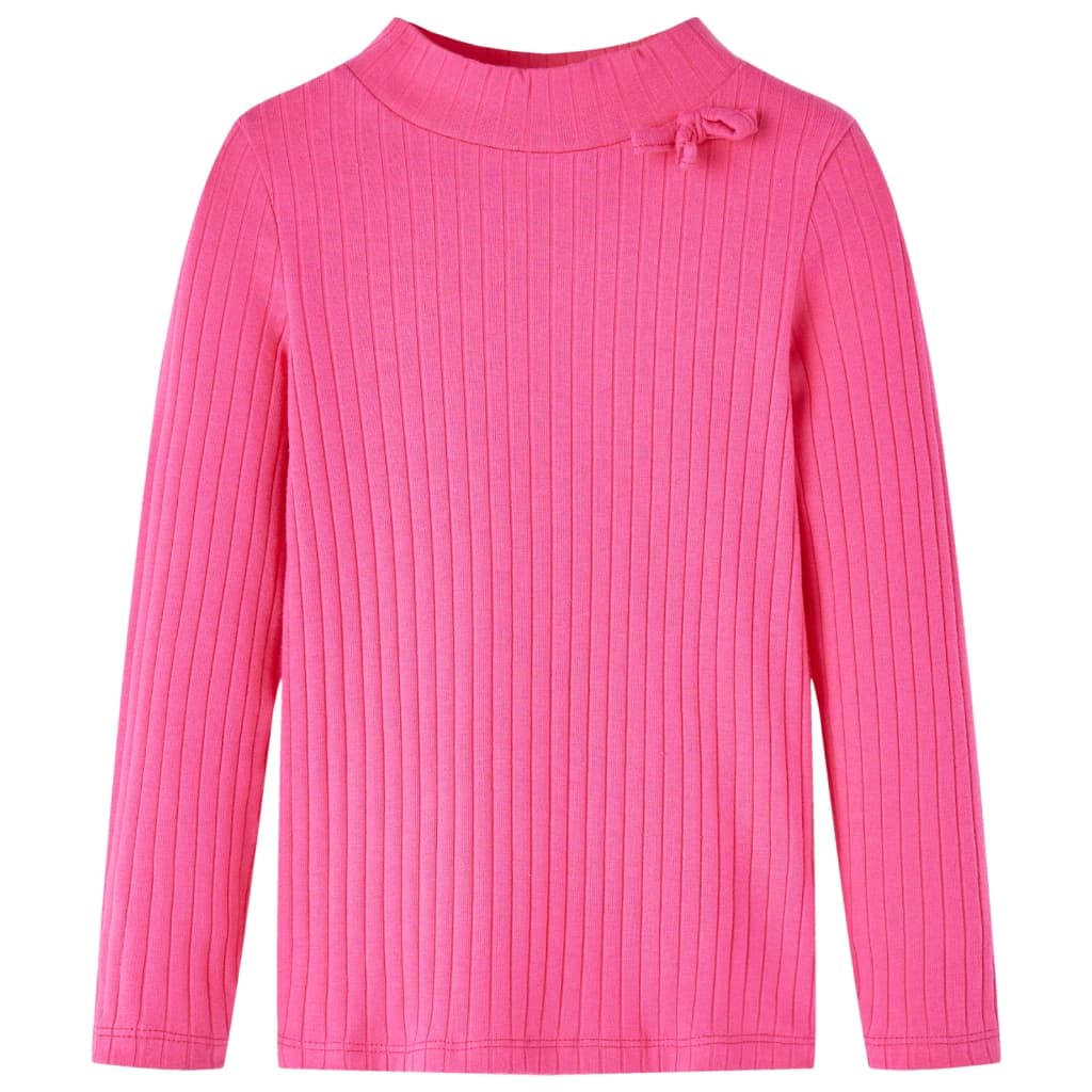 VidaXL Chemise enfant à manches longues côtelée 140 rose vif
