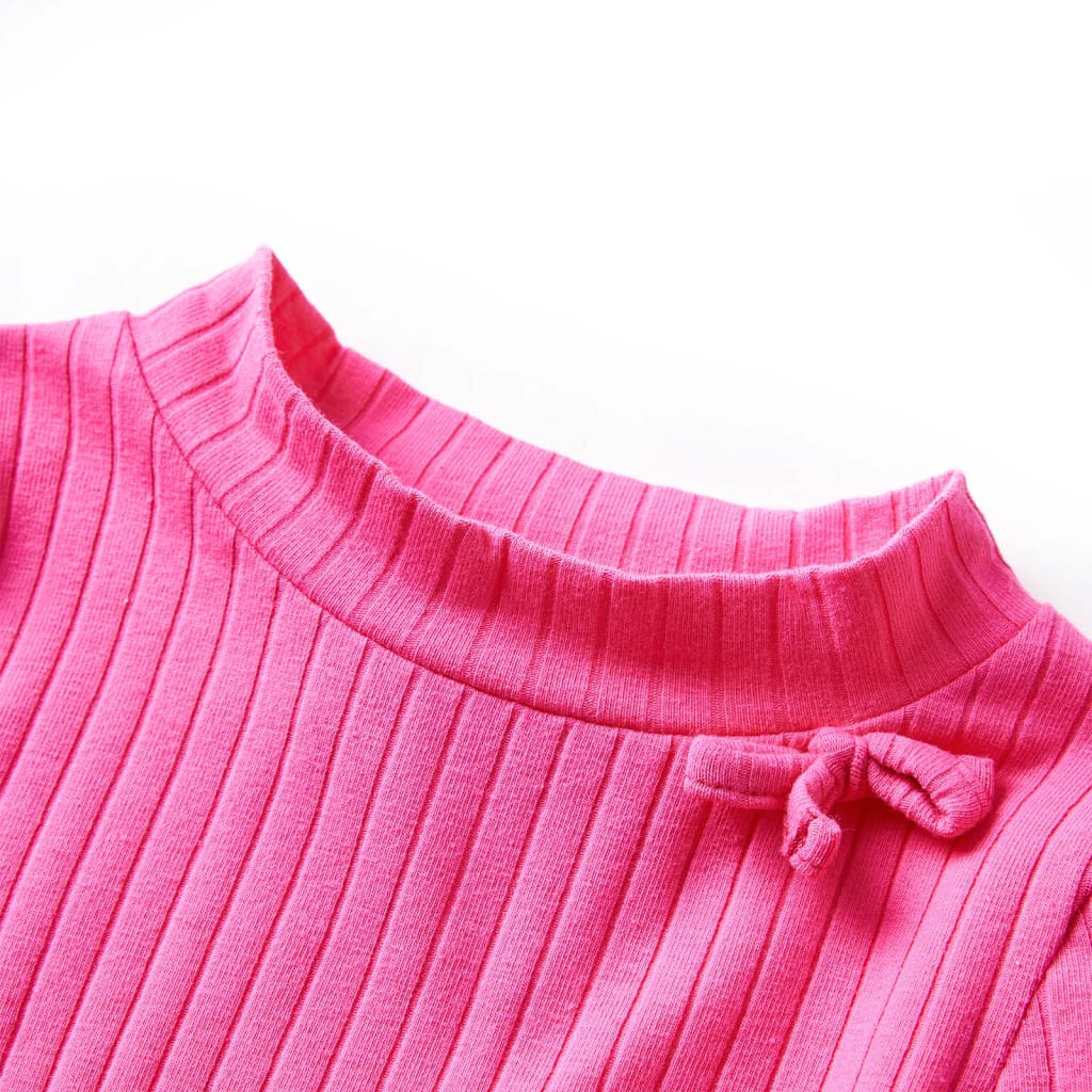 VidaXL Chemise enfant à manches longues côtelée 140 rose vif