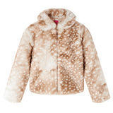 VidaXL Manteau enfant 128 fausse fourrure couleur cognac