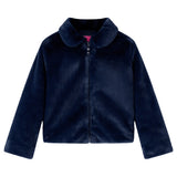VidaXL manteau enfant 104 fourrure artificielle bleu marine