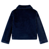VidaXL manteau enfant 104 fourrure artificielle bleu marine