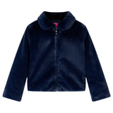 VidaXL Manteau enfant 116 fourrure artificielle bleu marine