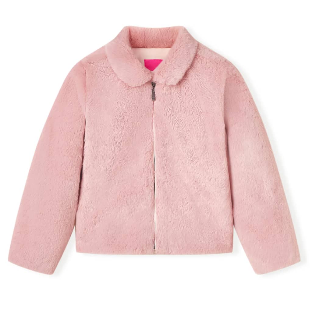 VidaXL Manteau enfant 128 fourrure artificielle rose