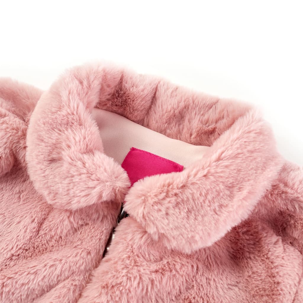 VidaXL Manteau enfant 128 fourrure artificielle rose