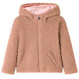 VidaXL Manteau enfant à capuche 92 Teddy fausse fourrure cognac clair