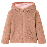 VidaXL Manteau enfant à capuche 104 Teddy fausse fourrure cognac clair