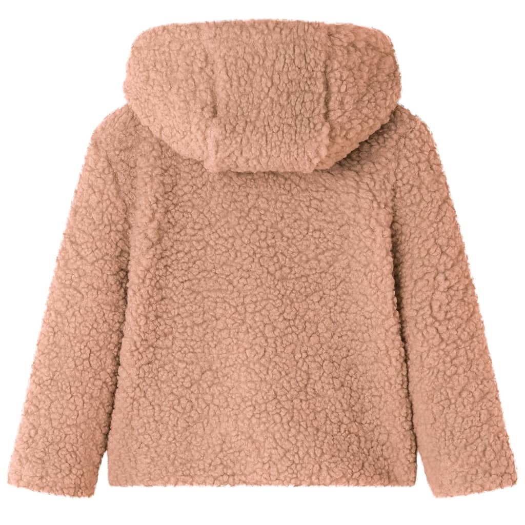 VidaXL Manteau enfant à capuche 104 Teddy fausse fourrure cognac clair