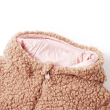 VidaXL Manteau enfant à capuche tddy 116 fourrure artificielle couleur cognac