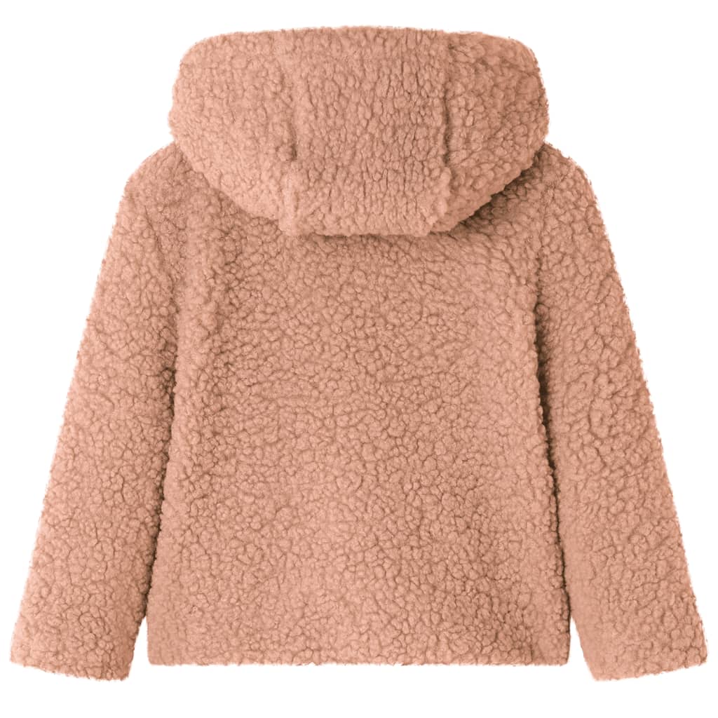 VidaXL Manteau enfant à capuche 128 teddy fausse fourrure cognac clair