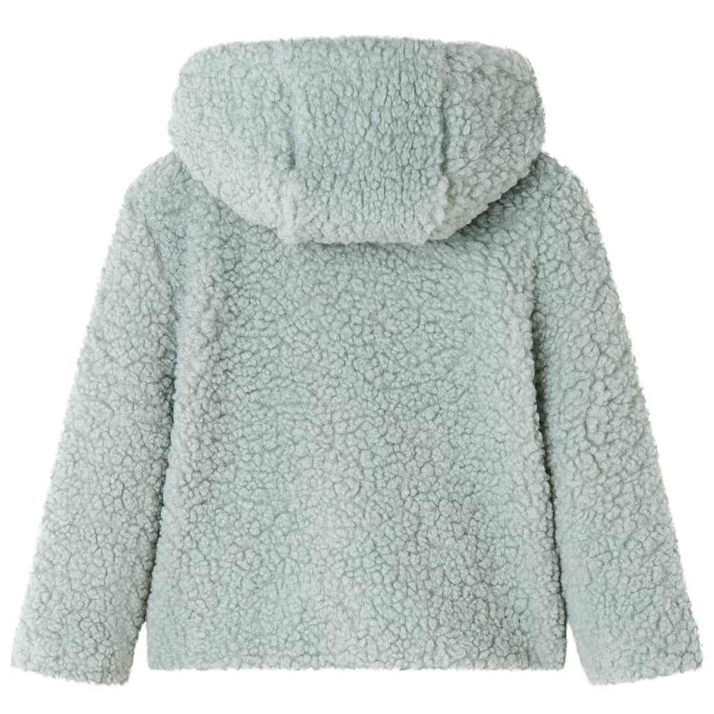 VidaXL Manteau enfant à capuche teddy 92 fourrure artificielle vert menthe