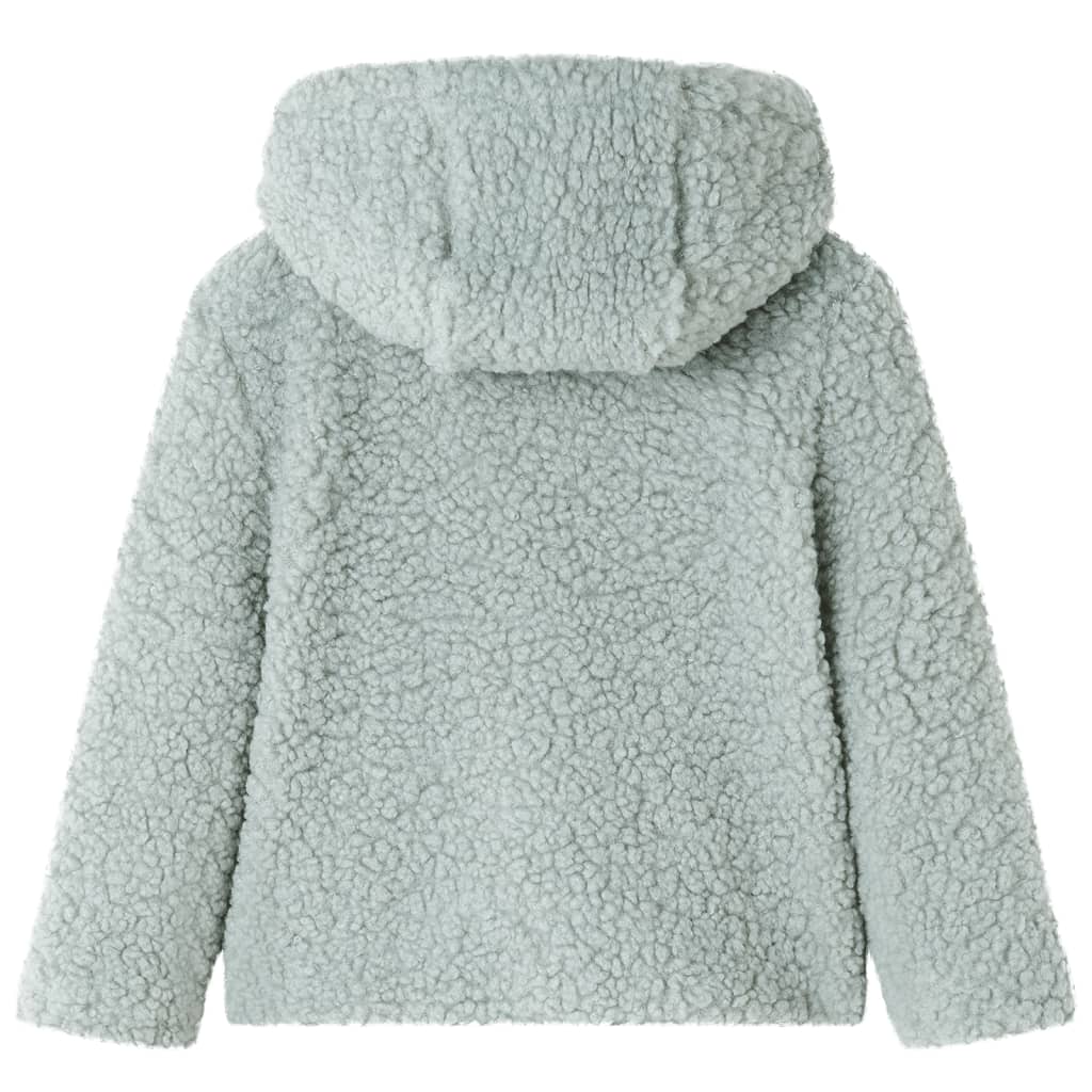 VidaXL Manteau enfant à capuche teddy 104 fourrure artificielle vert menthe