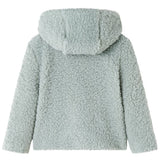 VidaXL Manteau enfant à capuche teddy 128 fourrure artificielle vert menthe