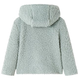 VidaXL Manteau enfant à capuche teddy 140 fourrure artificielle vert menthe