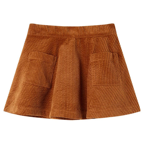 VidaXL Jupe enfant avec poches velours côtelé 92 couleur cognac