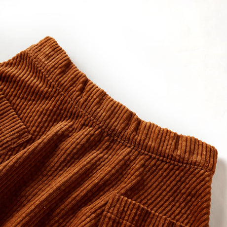 VidaXL Jupe enfant avec poches velours côtelé 104 couleur cognac