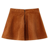 VidaXL Jupe enfant avec poches velours côtelé 128 couleur cognac