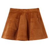 VidaXL Jupe enfant avec poches velours côtelé 140 couleur cognac