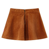 VidaXL Jupe enfant avec poches velours côtelé 140 couleur cognac