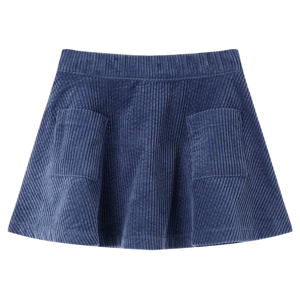 VidaXL Jupe enfant avec poches velours côtelé 104 bleu marine