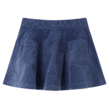 VidaXL Jupe enfant avec poches velours côtelé 104 bleu marine