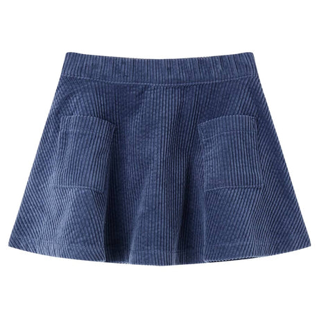 VidaXL jupe enfant avec poches velours côtelé 104 bleu marine