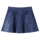 VidaXL Jupe enfant avec poches velours côtelé 116 bleu marine