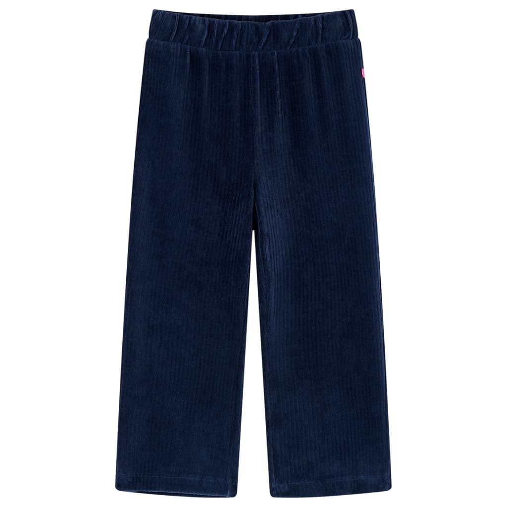 VidaXL Pantalon enfant 92 velours côtelé bleu marine